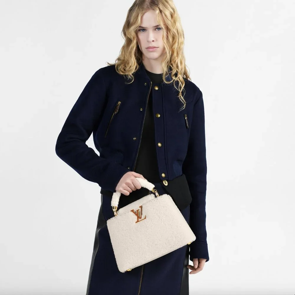 Louis Vuitton White Shearling BB Capucines Bag - Picture 10 of 14